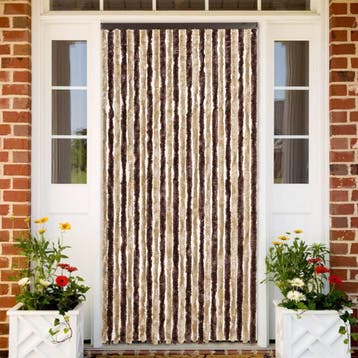 vidaXL Vliegengordijn 100x200 cm chenille beige en, Verzenden, Nieuw, Beige