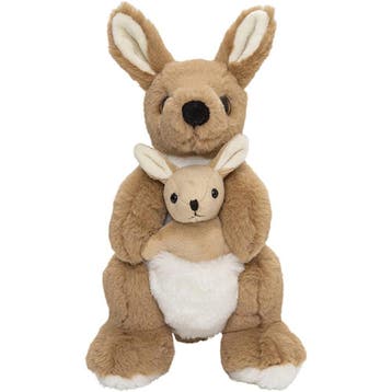 Nature Planet kangoeroe knuffel met baby - pluche - 22 cm, Verzenden, Nieuw