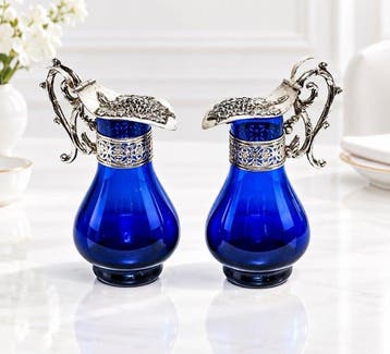 Tafelservies - Glas, Verzilverd - Azijnfles / oliefles