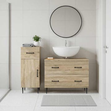 vidaXL 2-delige Badkamerkast Set HAARLEM Sonoma Eiken, Verzenden, Nieuw