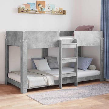 vidaXL Bunk Bed voor Kinderen Beton Grijs 80 x 200 cm, Verzenden, Nieuw, Grijs, Hout