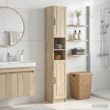 vidaXL Badkamerkast met Open Plank UTRECHT Sonoma Eiken, Verzenden, Nieuw