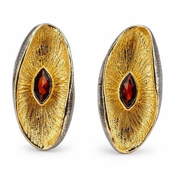 Zonder minimumprijs - Oorbellen Verguld, Zilver Granaat -, Sieraden, Tassen en Uiterlijk, Nieuw