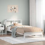 vidaXL Bed met boekenkast zonder matras grenenhout wit, Huis en Inrichting, Slaapkamer | Bedden, 90 cm, Eenpersoons, Verzenden