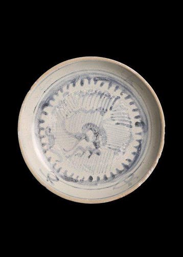 Oud-Chinees Blauw-wit porselein Tek Sing-bord met feniks