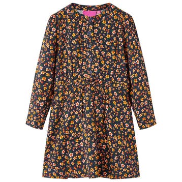 vidaXL Kinderjurk met lange mouwen 92 marineblauw, Verzenden, Nieuw