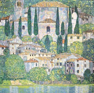 Gustav Klimt (1862-1918) - “Church in Cassone, 1913”., Antiek en Kunst