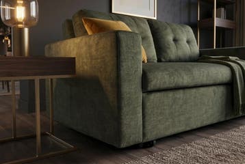 Slaapbank SMART 140cm 2-zits fluweel groen, Ophalen of Verzenden, Nieuw