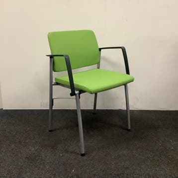 Complete set 2x Ahrend 312 vergaderstoelen, groen - grijs, Ophalen of Verzenden, Gebruikt, Stof