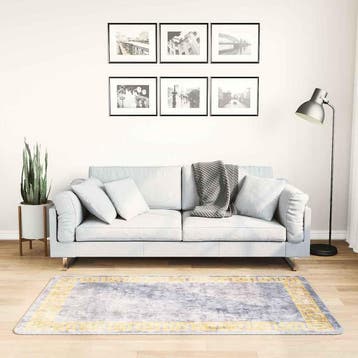 vidaXL Vloerkleed wasbaar 80x150 cm grijs, Verzenden, Nieuw, Grijs