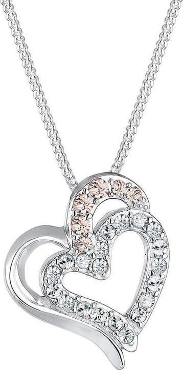 Elli Halsketting Hartje Kristallen 925 Sterling Zilver, Verzenden, Nieuw