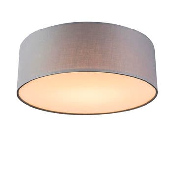 Plafondlamp grijs 30 cm incl. LED - Drum LED, Verzenden, Nieuw