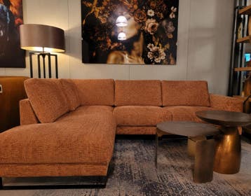 Hoekbank Brandon cremona terracotta | ACTIE!, Huis en Inrichting, Ophalen of Verzenden, Nieuw, Overige materialen, Trendy en modern