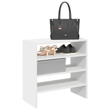 vidaXL Schoenenrekken 2 st stapelbaar 60x30x30,5 cm wit, Huis en Inrichting, Verzenden, Nieuw