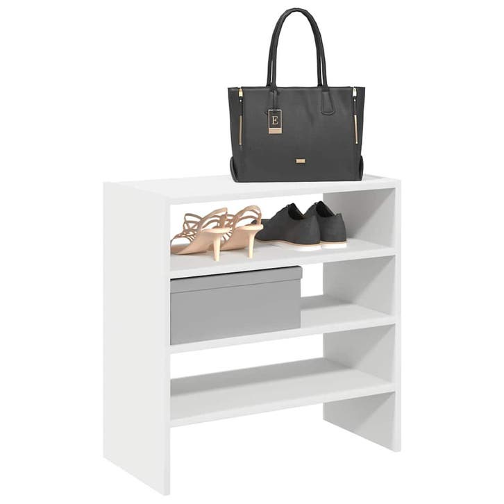 vidaXL Schoenenrekken 2 st stapelbaar 60x30x30,5 cm wit, Huis en Inrichting, Kasten | Schoenenrekken, Nieuw, Verzenden