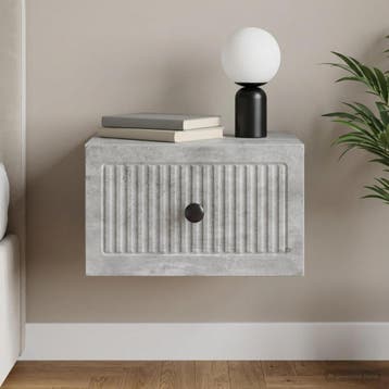 vidaXL Wandbeugel Bedkast Betongrijs 33 x 34,5 x 20 cm, Minder dan 45 cm, Verzenden, Nieuw, Minder dan 55 cm