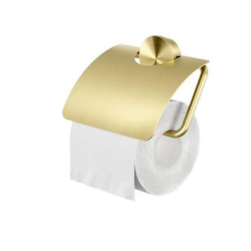 Toiletrolhouder met klep Geesa Opal Goud geborsteld, Ophalen of Verzenden, Nieuw