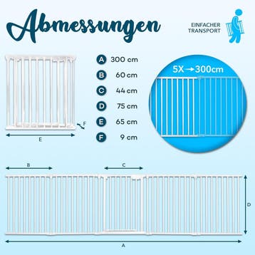 Veiligheidshek - Haardscherm - Hondenhek - 300cm - Wit - KID, Verzenden, Zo goed als nieuw