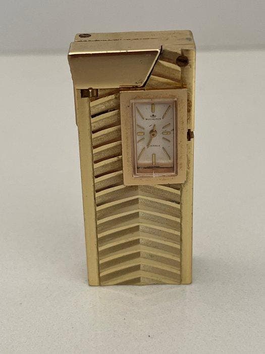 Bucherer watch lighter - Aansteker - Verguld, Verzamelen, Rookartikelen, Aanstekers en Luciferdoosjes