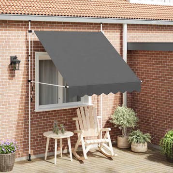 vidaXL Luifel handmatig uittrekbaar 200 cm antraciet, Verzenden, Nieuw