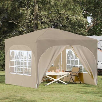 vidaXL Pop-up partytent 290 x 290 x 245 cm Crèmekleurig, Verzenden, Nieuw, Partytent