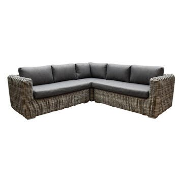 Cervo hoek loungeset 3-delig grijs wicker, Tuin en Terras, Ophalen of Verzenden, Nieuw, Wicker