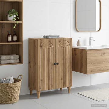 vidaXL Badkamer Opbergkast ALKMAAR Artisanaal eiken 59,5 x, Verzenden, Nieuw