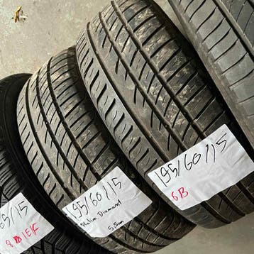 2 x Platin 195-60-15 Zomerbanden 5,5mm, Gebruikt, 15 inch, Ophalen of Verzenden, Band(en)