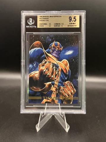 Beckett 9.5 1993 Skybox Marvel Masterpieces Thanos #35, Verzenden, Zo goed als nieuw, Losse kaart