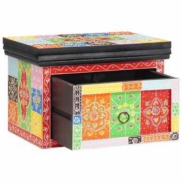 vidaXL Nachtkastje met lade Multikleur 40 x 30 x 28 cm, Minder dan 45 cm, Verzenden, Nieuw, Minder dan 55 cm