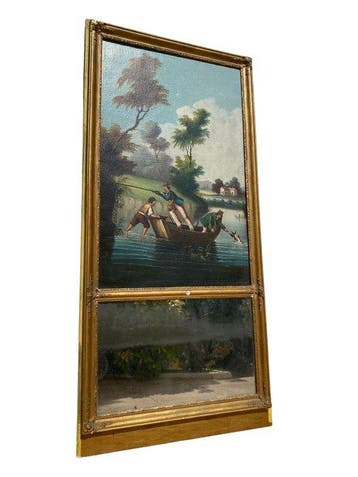 Spiegel - Hout, bladgoud - Trumeau - H.140cm