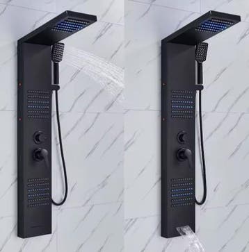 Luxe Zwart LED Douchepaneel – Spa en Massage Regen Doucheset, Verzenden, Nieuw