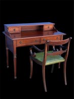 Bureauset (2) - Hout (Mahonie), Leder