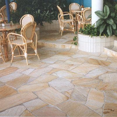 Mediterraanse flagstones Albino Yellow Kwartsiet, Tuin en Terras, Tegels en Klinkers, Terrastegels, Nieuw, Natuursteen