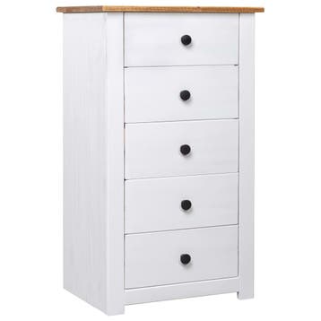 vidaXL Dressoir Panama Range 46x40x89 cm grenenhout wit, Minder dan 50 cm, Verzenden, Nieuw, Grenenhout