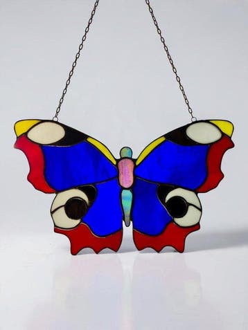 Mid-century modern Glas-in-loodraam - 1970-1980 - W35cm
