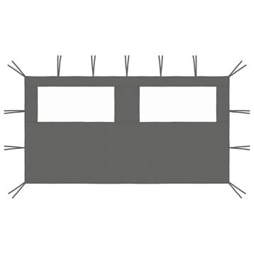vidaXL Prieelzijwand met ramen 4x2 m antracietkleurig, Verzenden, Nieuw
