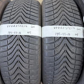 2x 195-55-16 Vredestein Winter 2x 6mm €45 Per Band 195 55 16, Auto-onderdelen, Banden en Velgen, Ophalen, Gebruikt, 16 inch, Winterbanden