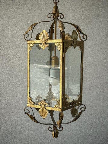 Plafondlamp - Verguld messing - Lanterna Dorata, Antiek en Kunst