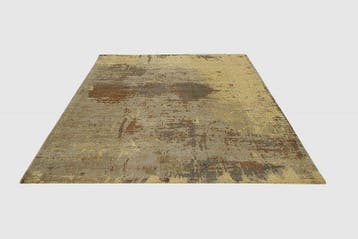 Vintage katoenen vloerkleed MODERN ART 240x160cm zandbruin, Ophalen of Verzenden, Nieuw