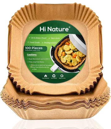 HI NATURE™ Bakpapier - Airfryer Bakpapier - 100 Stuks, Ophalen of Verzenden, Nieuw, Hi Nature
