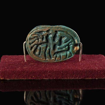 Oude Egypte, tweede tussenperiode Faience Scarab, Hyksos -