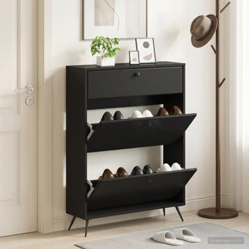 vidaXL Schoenenkast BREDA 78 x 24 x 103 cm Bewerkt hout, Verzenden, Nieuw
