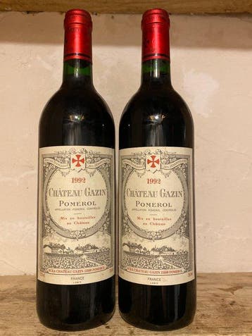 1992 Château Gazin - Pomerol - 2 Flessen (0.75 liter), Nieuw