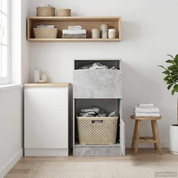 vidaXL Wasmeubel met opslag Betonkleurig 50 x 68 x 102 cm, Verzenden, Nieuw