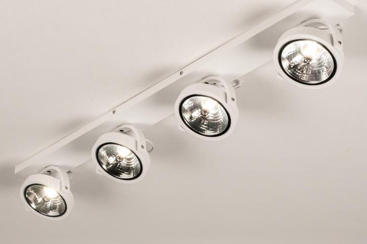 Rietveld Spots - Wit - Metaal, Aluminium, Huis en Inrichting, Lampen | Hanglampen, Verzenden