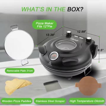 Elektrische Pizza Oven 1200W met Pizzasteen – 420°C, Verzenden