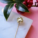 Gouden reversspeld; Paard en hoefijzer, Ophalen of Verzenden, Gebruikt, Overige kleuren, Goud