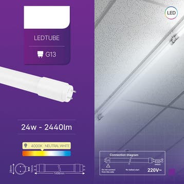 LED Waterdichte TL Armatuur met T8 Buizen - Velvalux Strela, Ophalen of Verzenden, Nieuw, Overige fittingen