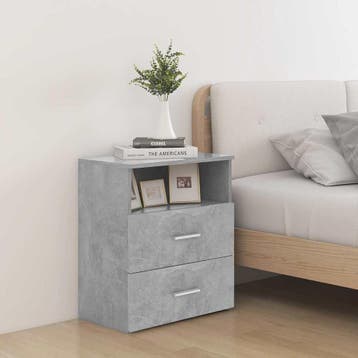 vidaXL Nachtkastjes 2 st 50x32x60 cm betongrijs, Minder dan 45 cm, Verzenden, Nieuw, 55 tot 70 cm